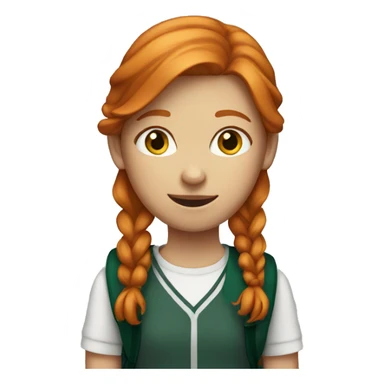 ginger hair girl at school  sticker