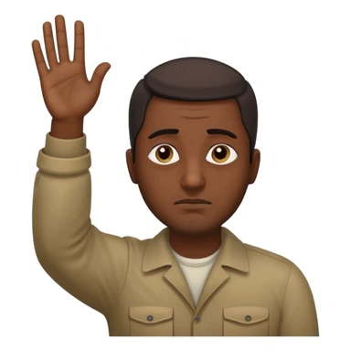 surrenders, depict an Iraqi with a sad face and raised hands sticker