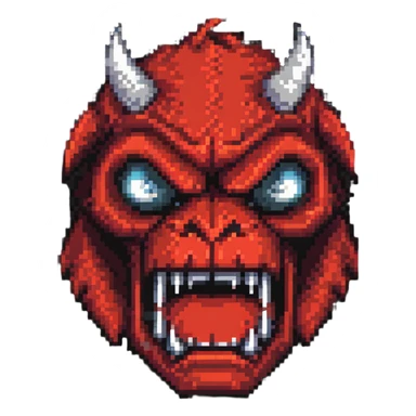 red-hot, angry, scary monster face sticker
