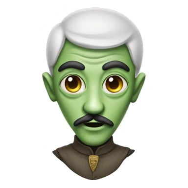 a medevial alien with a mustache  sticker