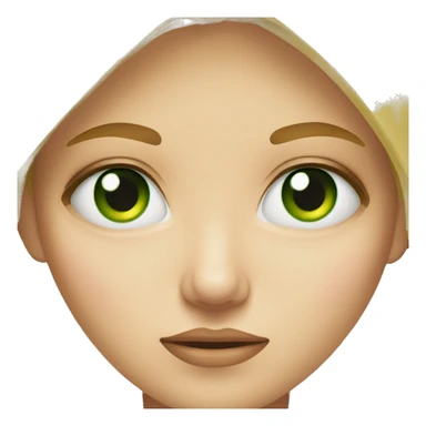 Blonde girl with green eyes eyes shows Dislike sticker