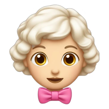 Bébé blanc avec un noeud rose sticker