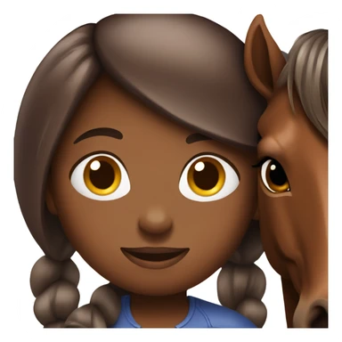 chocolate hair girl with a bay horse sticker