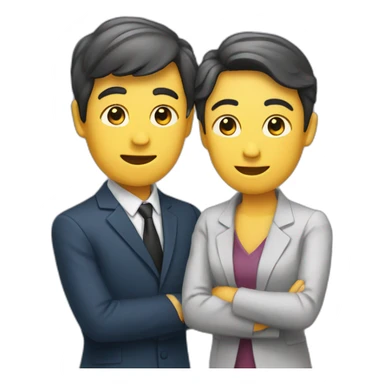 2 personnes parlant sticker