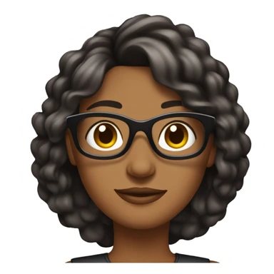 mulher negra de cabelo liso com mechas marrons e com óculos de formato arredondado sticker