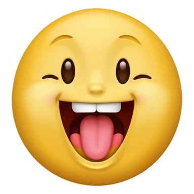 Yellow face emoji laughing with tongue out sticker