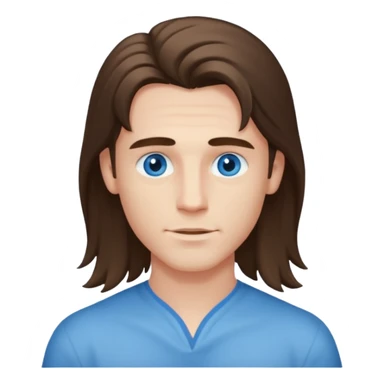 Long hair handsome boy only neck sticker