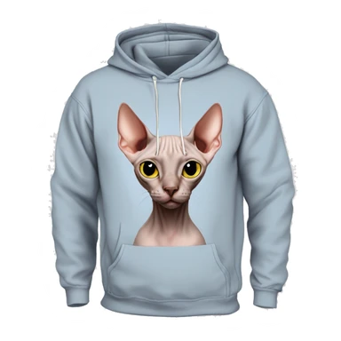 Hairless Canadian sphinx cat weared hoodie sticker