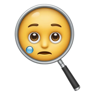 serious emoji with magnifying glass with white handle sticker