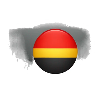 "A black and red rectangle with a medium sized yellow circle in the middle"  sticker