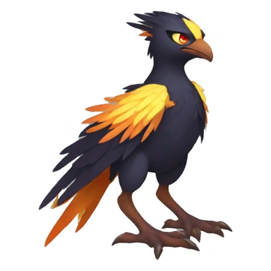 Fantasy legendary dark bird shadow-type-Phoenix Fakemon full body sticker