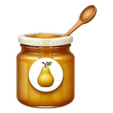 pear jam with a wooden spoon   sticker