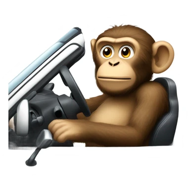 Big monkey in small car sticker
