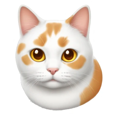 white and orange cat, fat and adorable sticker