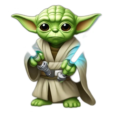 Yoda et son sabre laser sticker
