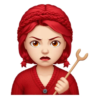 angry knitting woman sticker