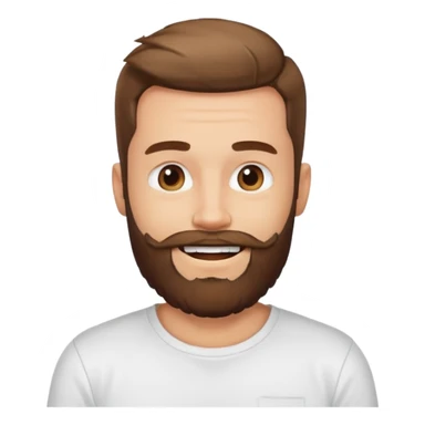 bearded man in white t shirt sticker