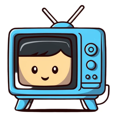 character watching TV sticker