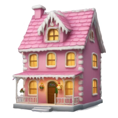 Casa de navidad rosa de jengibre  sticker
