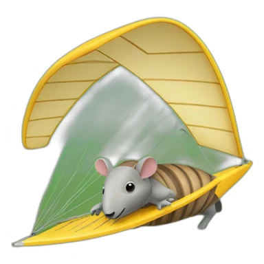 an armadillo hang-gliding sticker