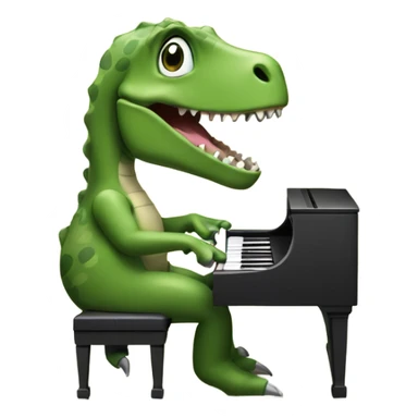 Dinosaurio tocando piano sticker