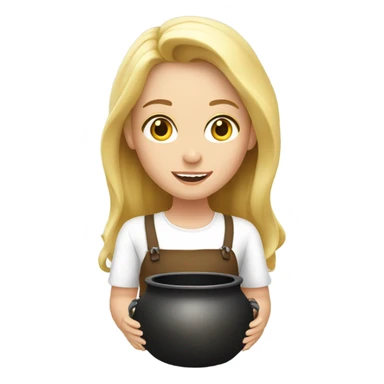 Blonde girl holding caldron sticker