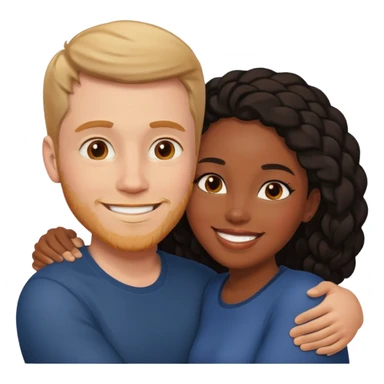 White man black Woman Love  sticker