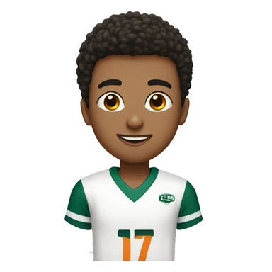 teen boy wearing jersey with number 17 sticker