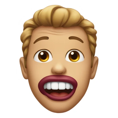 Lip biting emoji sticker