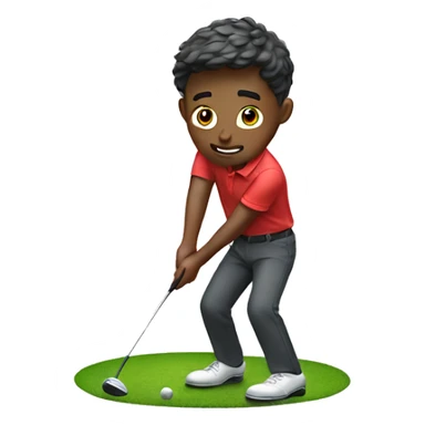 Boy playing golf but falling sticker