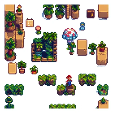 Tilesets, Overworld, Super Mario, 2D plataform, videogame, retro, chiptune. sticker