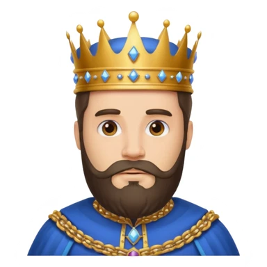 bearded king with crown and blue outfit sticker
