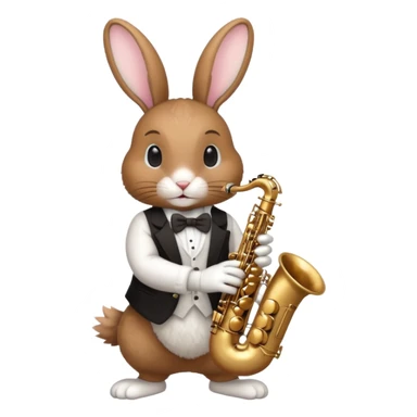 rabit playing saxophone jazz sticker