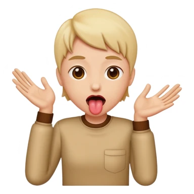 Tounge out with hands to the side sticker