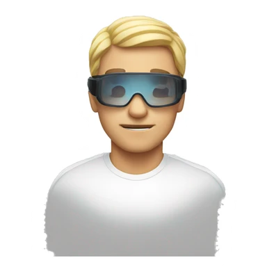 Guy wearing an LED light therapy mask sticker