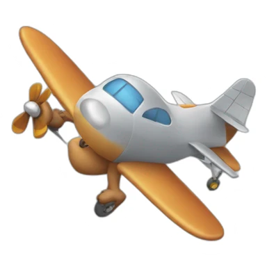 squirrel flying an airplane sticker