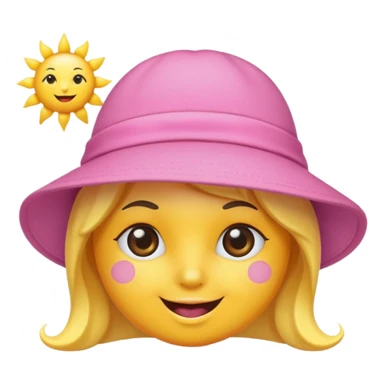 sun wearing a pink hat sticker