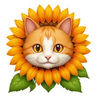 Cat middle sunflower  sticker
