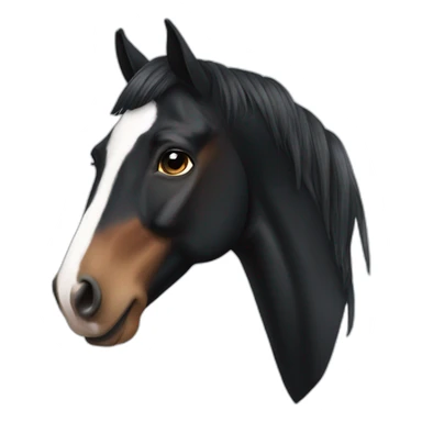 Black pinto horse sticker