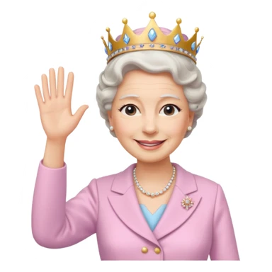 Queen Elizabeth waves in pastel clothes sticker
