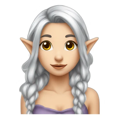 silver-hair-shy-tattoo-elf-girl sticker