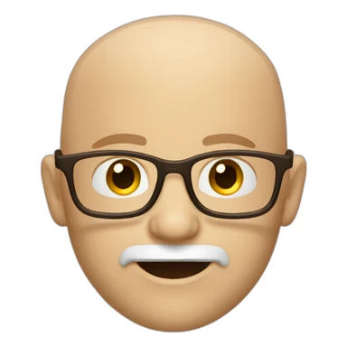 bald white man with glasses and a brown goatee winking sticker