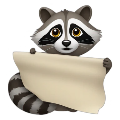 Racoon with a sheet sticker