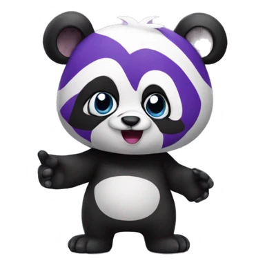 A purple panda saying hi sticker