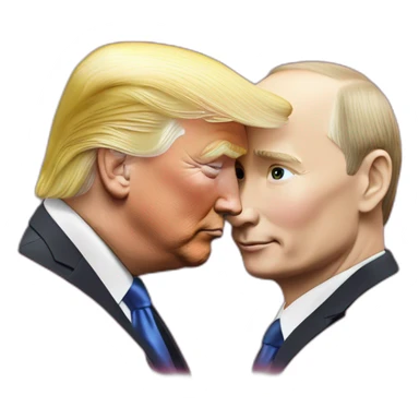 trump-and-putin-kissing,-lgbtq+ friendly, positivity, inclusiveness sticker