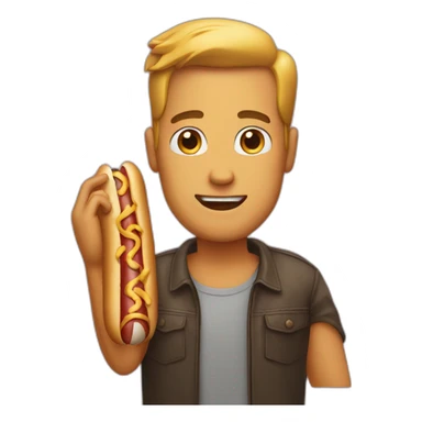 Man with hot dog hands sticker