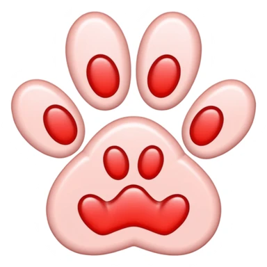 a very light pale pastel red pawprint sticker