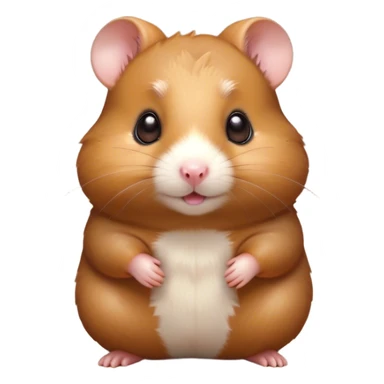 Cinematic Cute Brown Hamster Portrait Emoji, Head tilted playfully and inquisitively, featuring a glossy, rich brown coat with a delicate sheen, round, sparkling dark eyes filled with curiosity, Simplified yet irresistibly adorable features, highly detailed, glowing with a warm, friendly glow, high shine, affectionate and lively, stylized with a touch of whimsy, bright and endearing, soft glowing outline, capturing the essence of a mischievous yet loving hamster, so playful it feels like it could dash out of the screen and into your arms! sticker