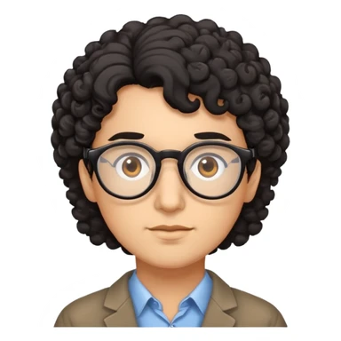 brown psychologist with curly black hair and brown eyes sticker