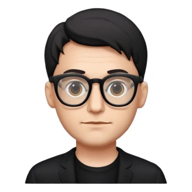 MAn with big glasses,black wear sticker